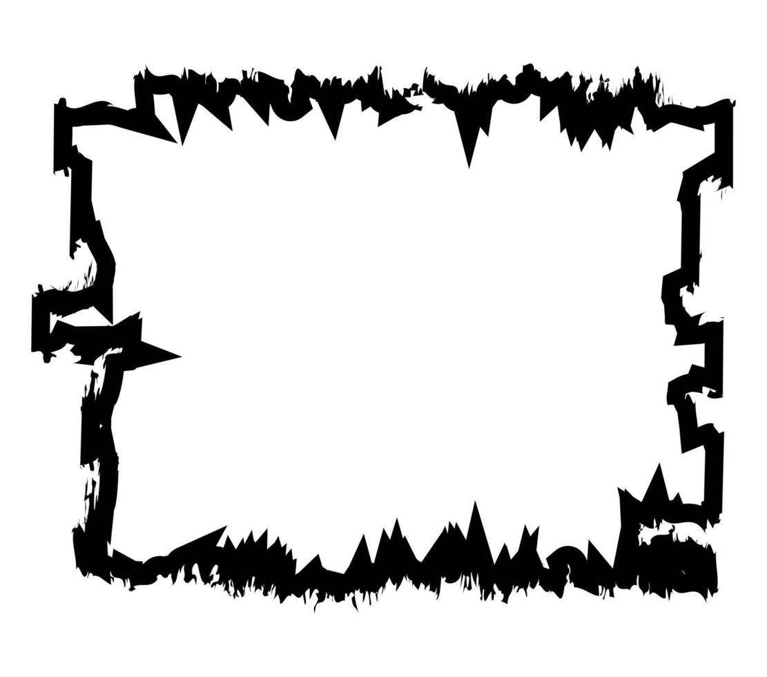 border frame with grunge texture, stain ink for halloween banner frame vector