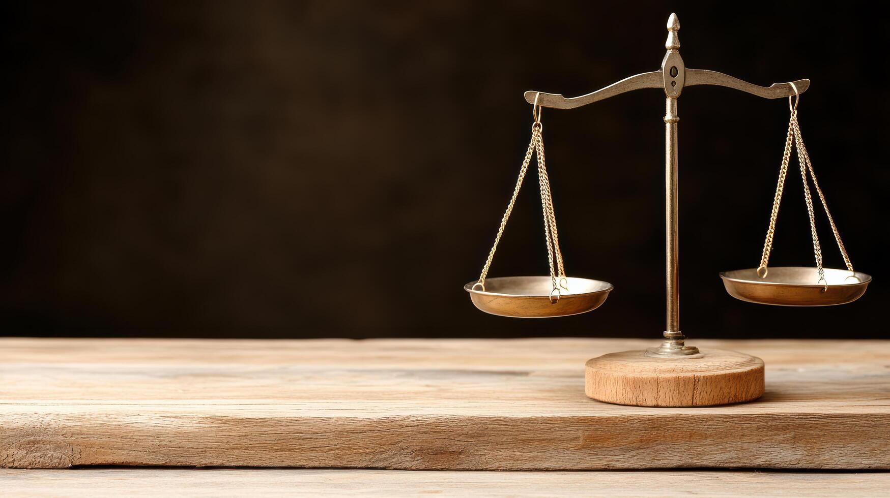 A scale with two scales on top of a wooden table photo