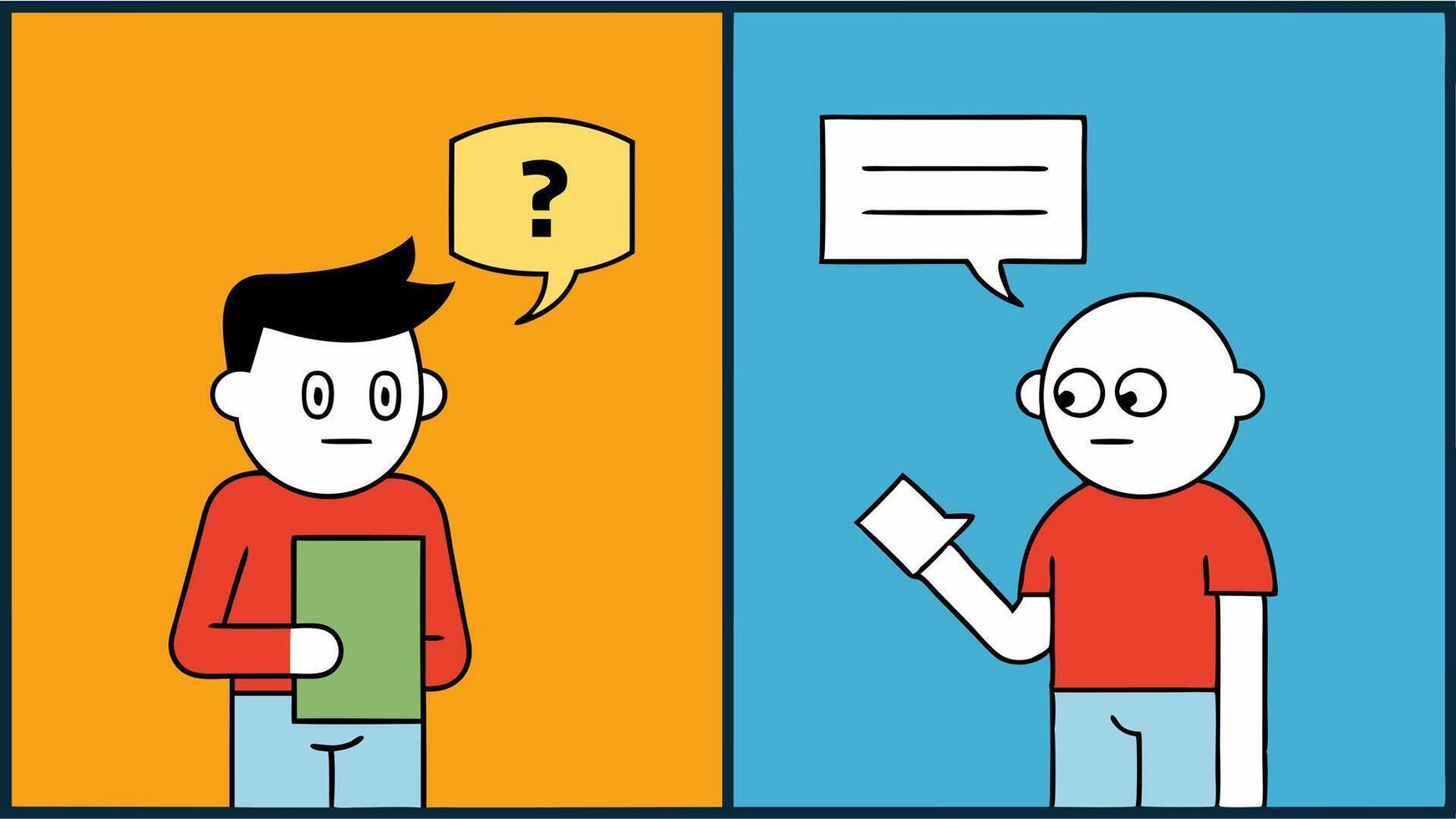 DoorintheFace Technique Two panels with the first showing a character making an outrageous request followed by a smaller more reasonable request in the second. The second request. vector