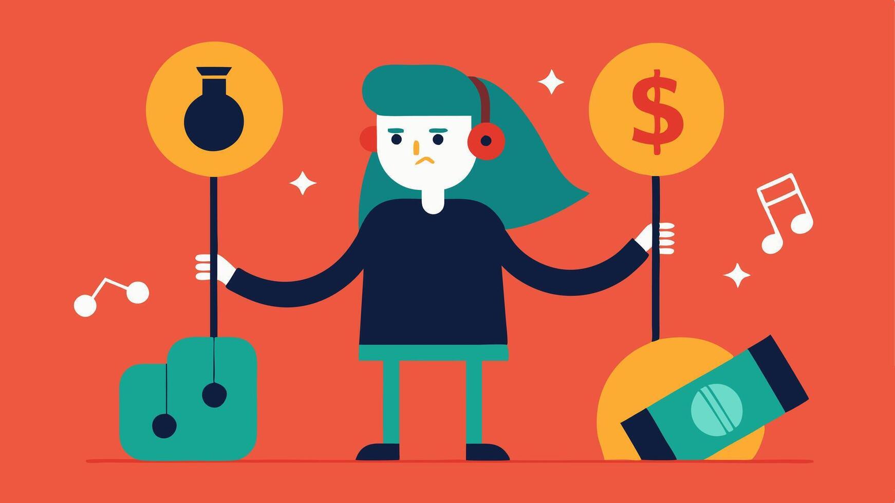 These s would visually communicate the struggles artists face in the current streamingdominated music industry emphasizing the financial challenges and complexities.. vector