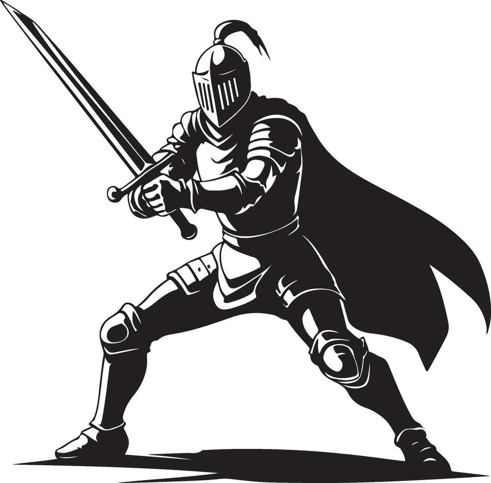 knight with sword vector