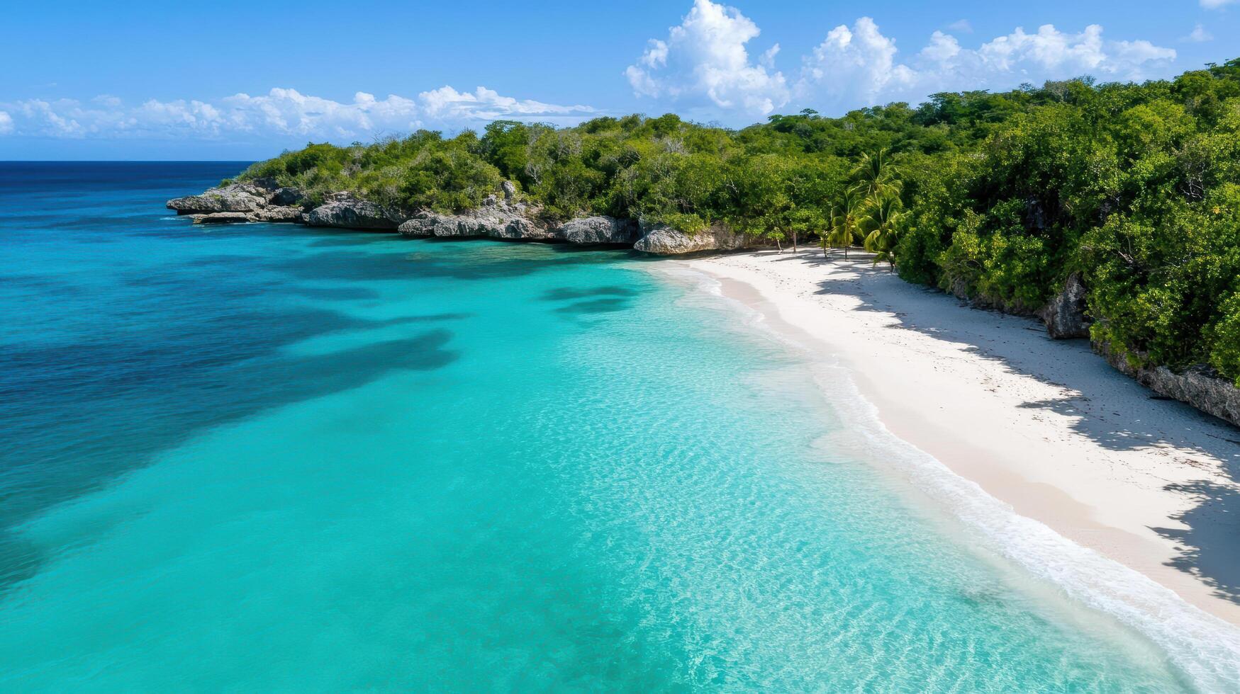 The beautiful white sand beach of the caribbean island of st lucia photo
