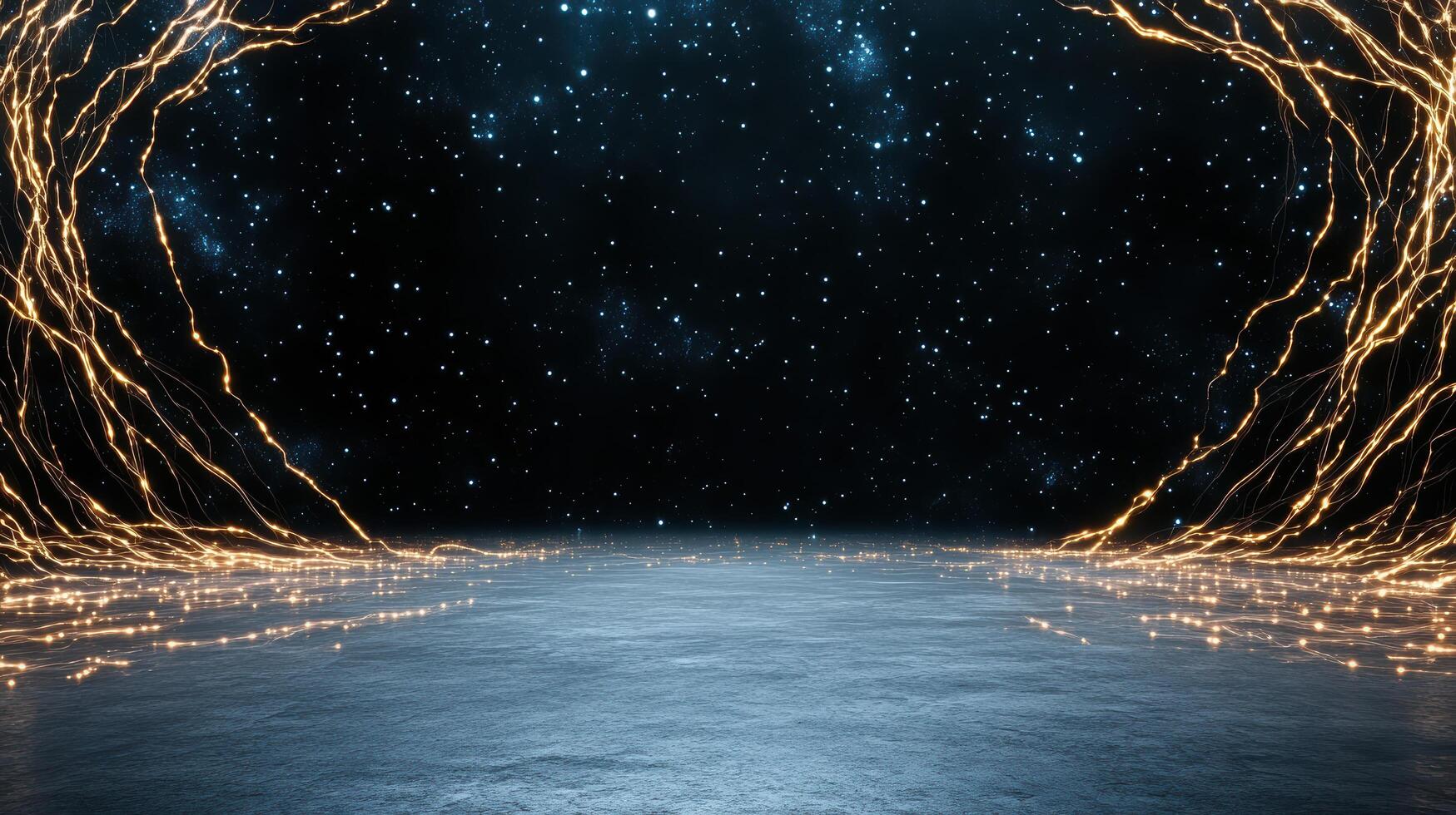 An image of a tunnel with glowing lights photo