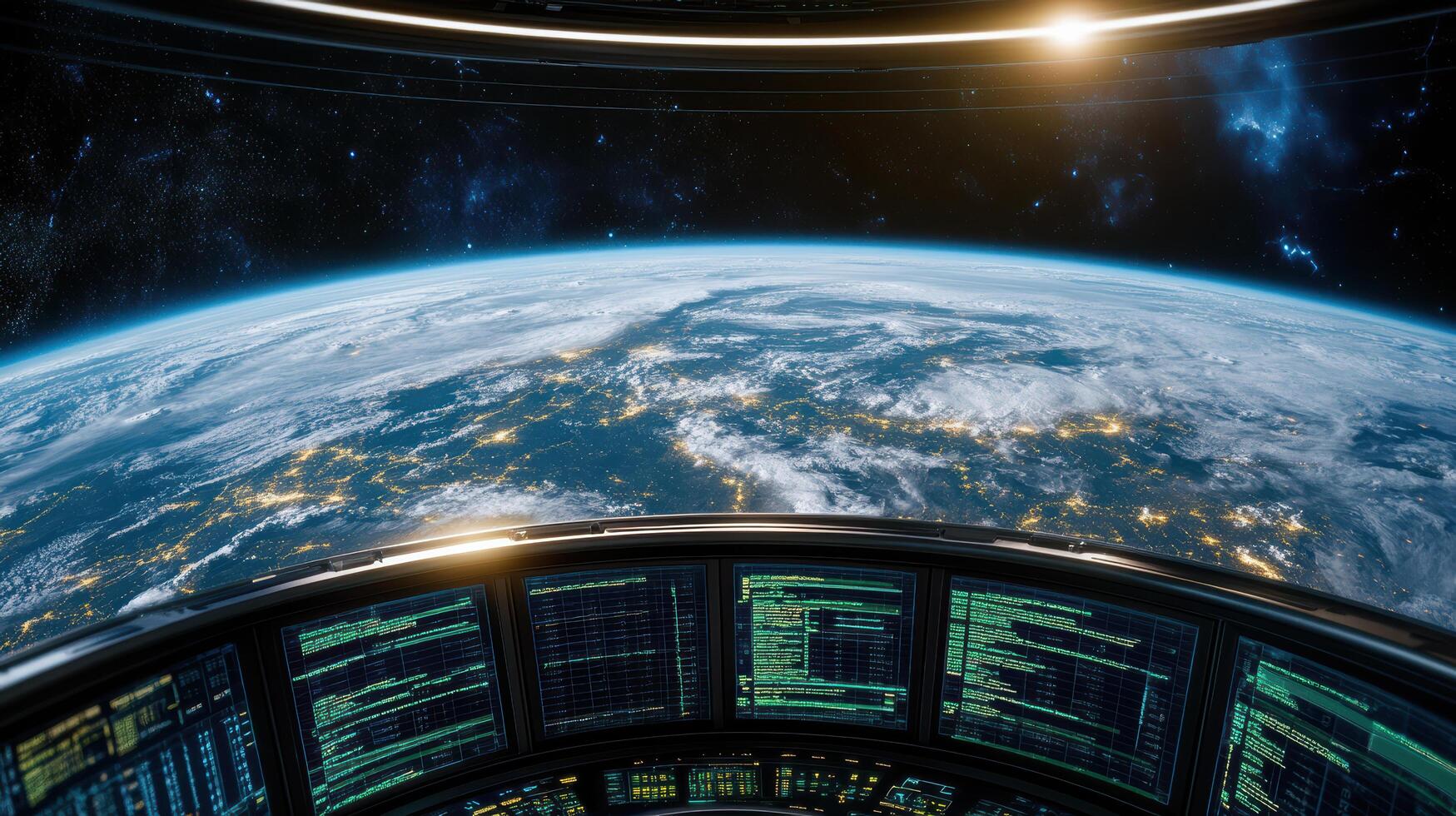 A view of the earth from a spaceship photo