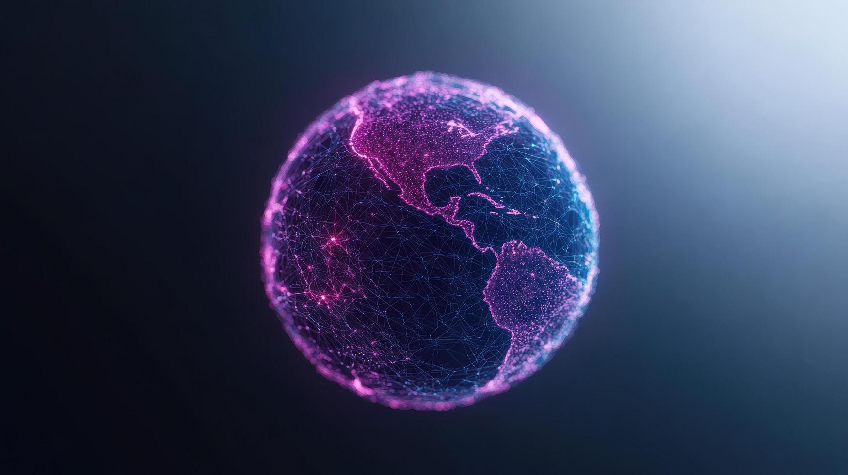 A globe with a network of lines and dots photo