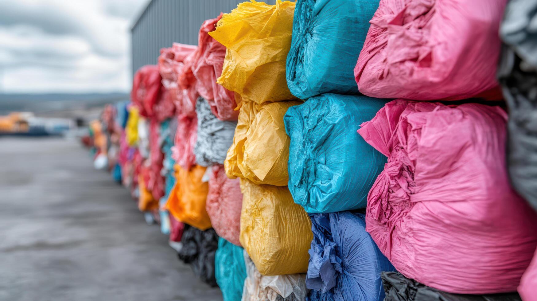 A pile of colorful plastic bags photo
