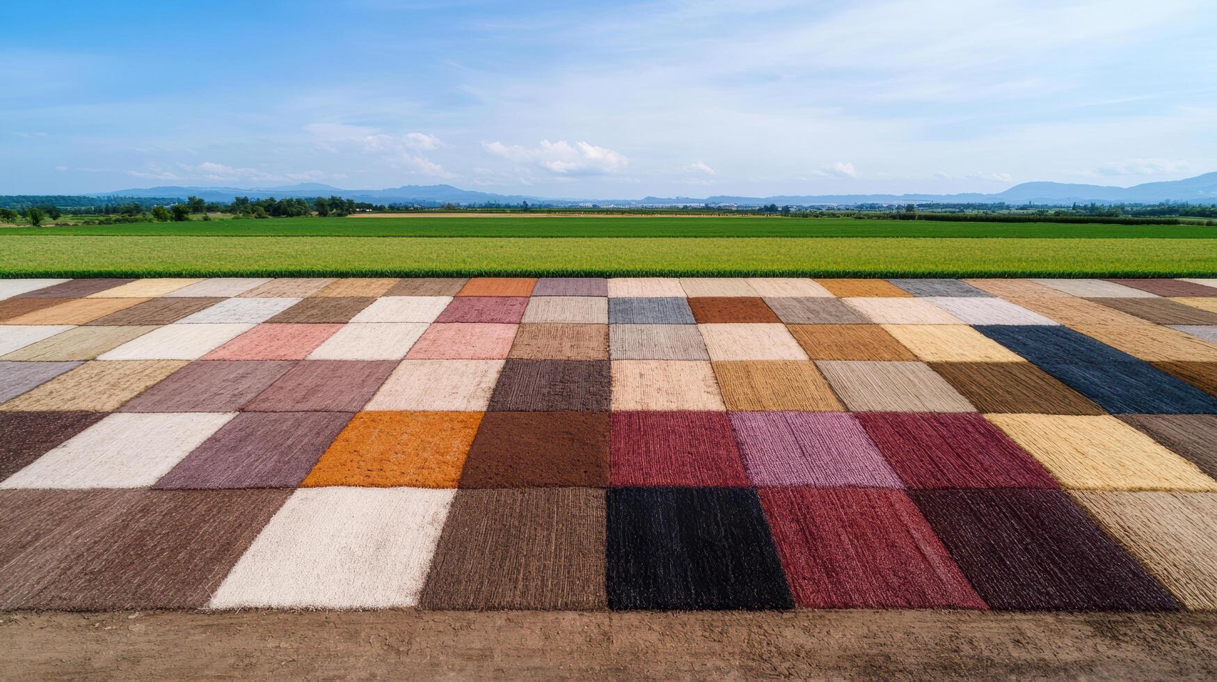A field of different colored squares photo
