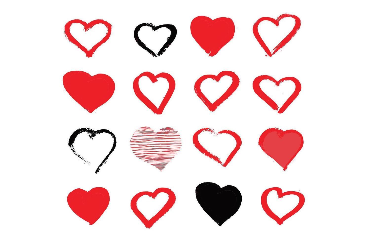 Red Hearts set on white vector