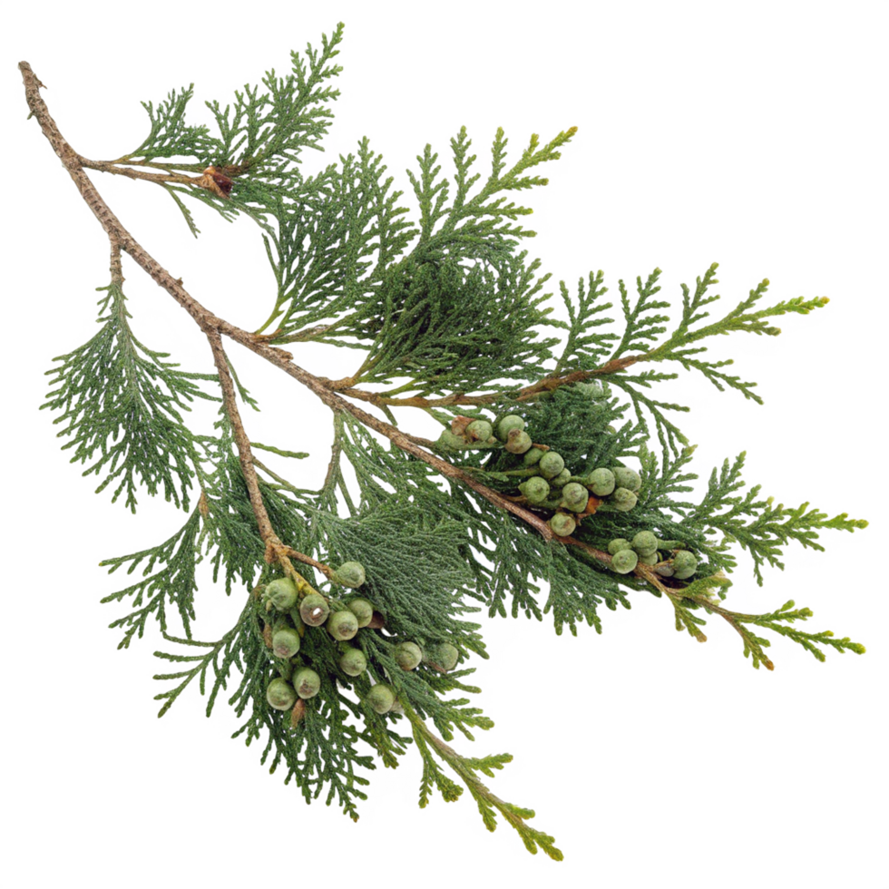 Isolated evergreen branch on transparent background png