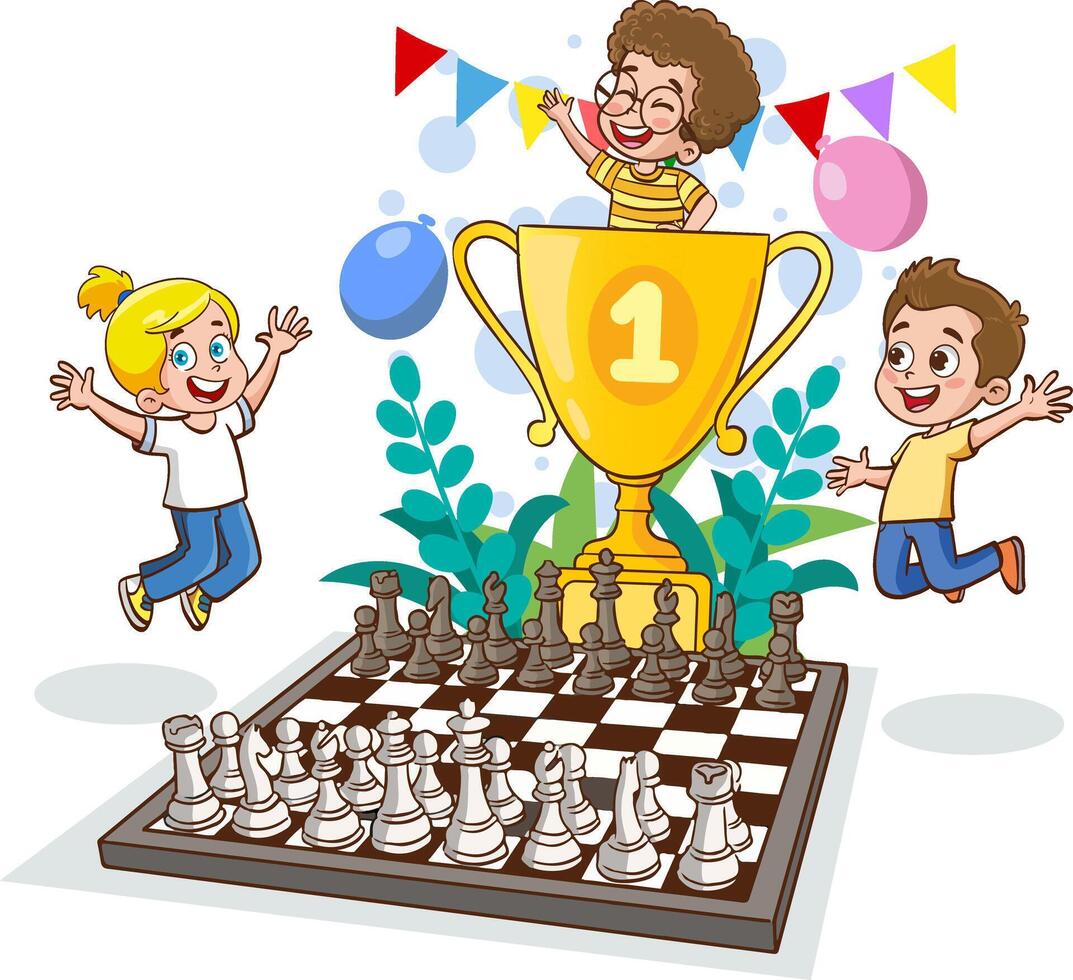 Chess tournament poster for kids vector