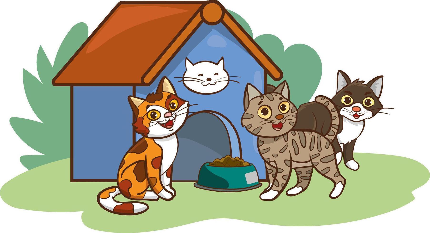 cat house for stray animals vector