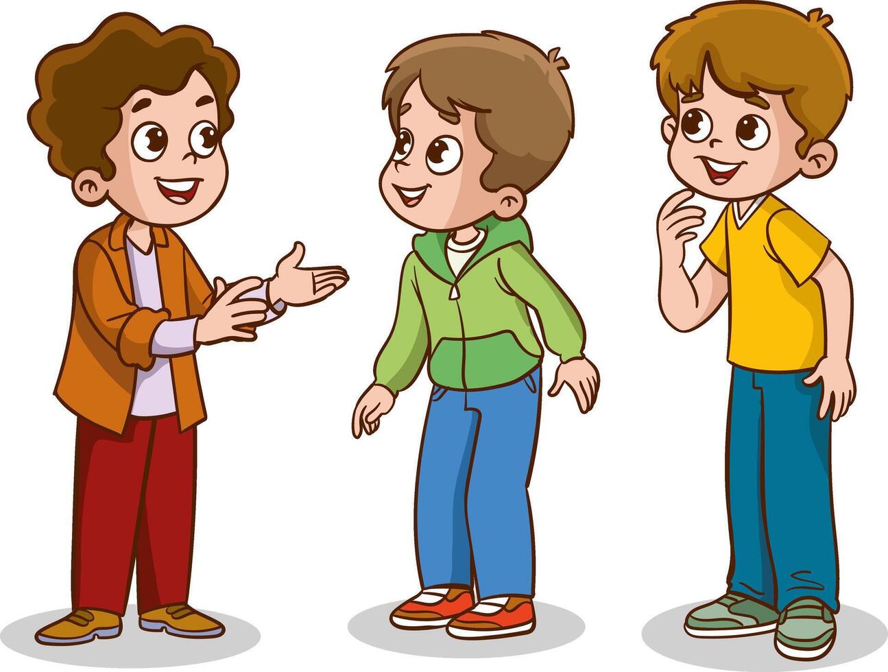 illustration of children talking on a white background vector