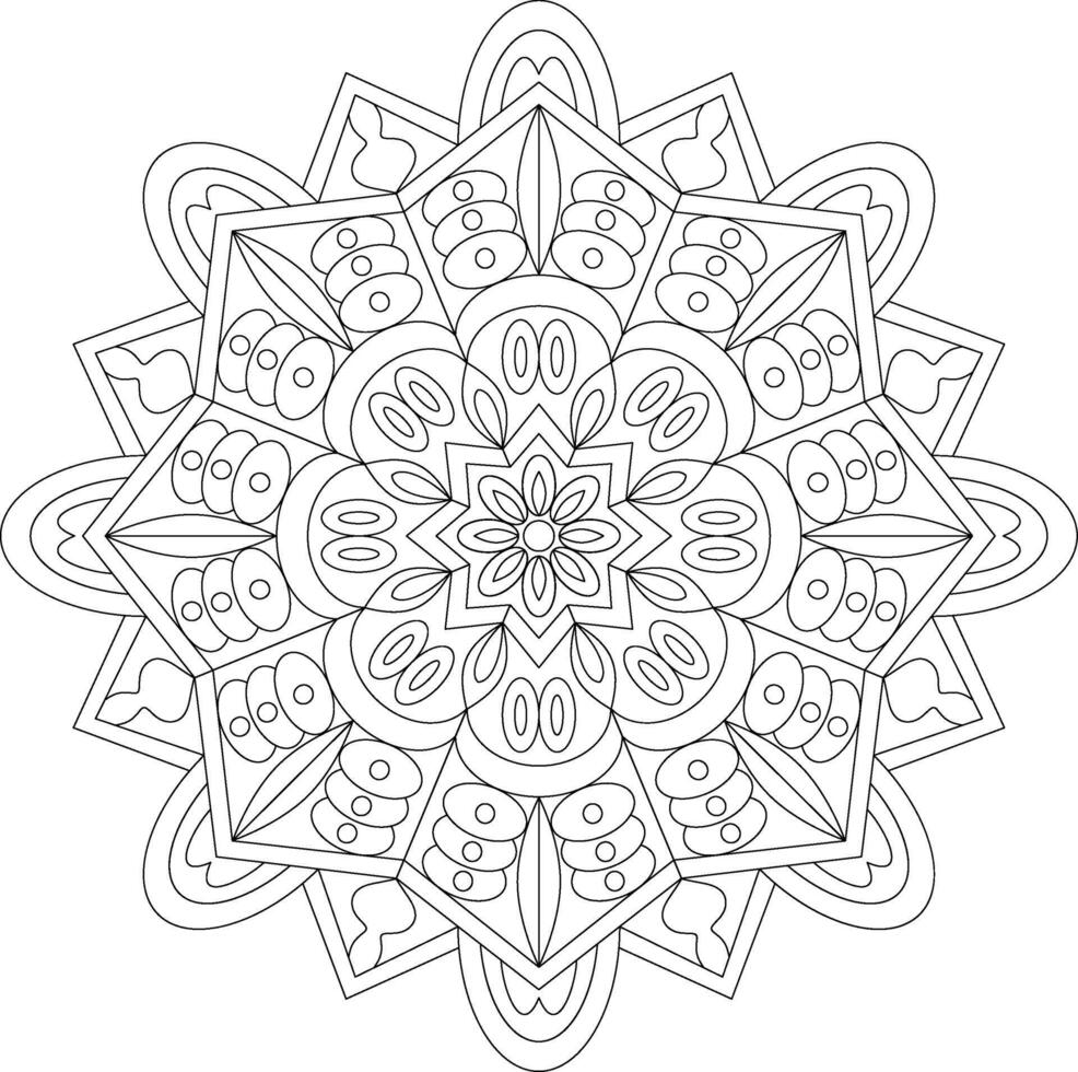 Star Bloom Mandala for Relaxation and Decorative Use vector
