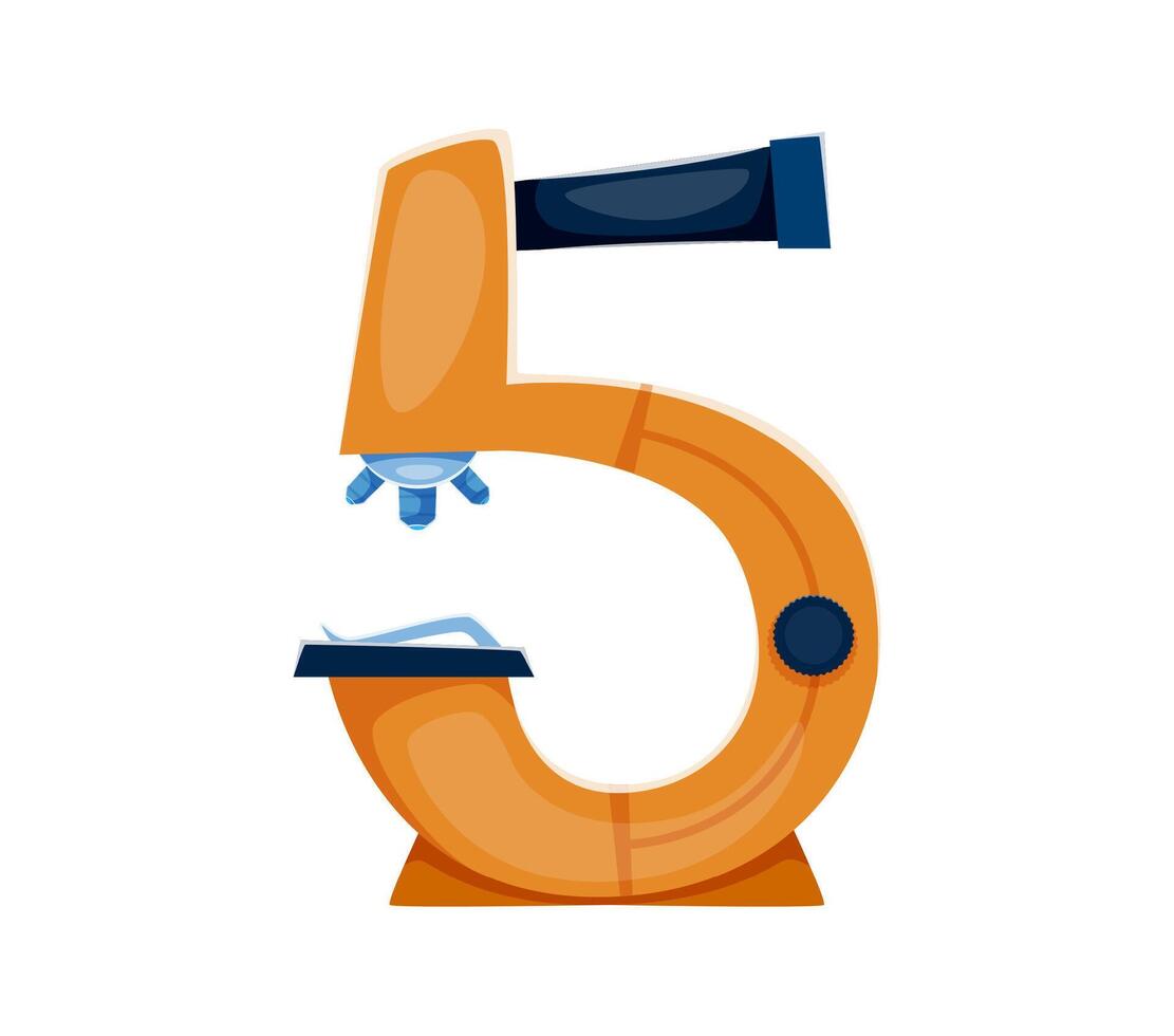 Hospital cartoon font microscope digit 5 five vector