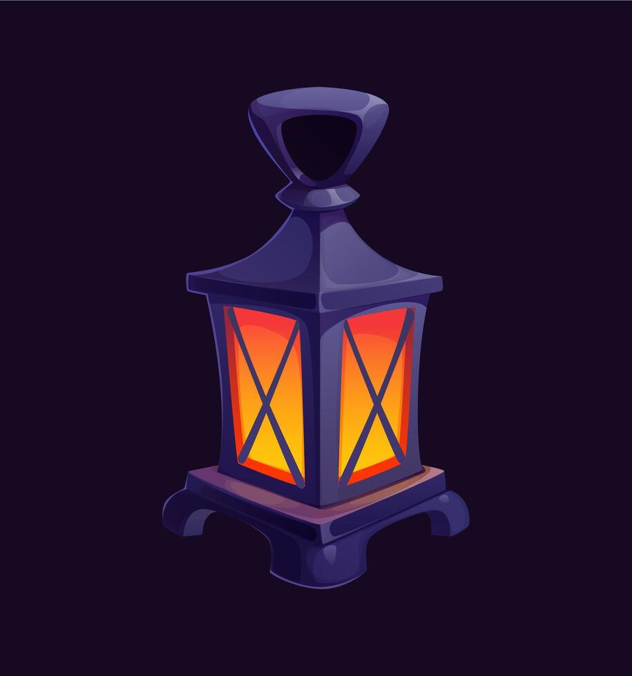 Cartoon glowing pirate lantern with warm light vector