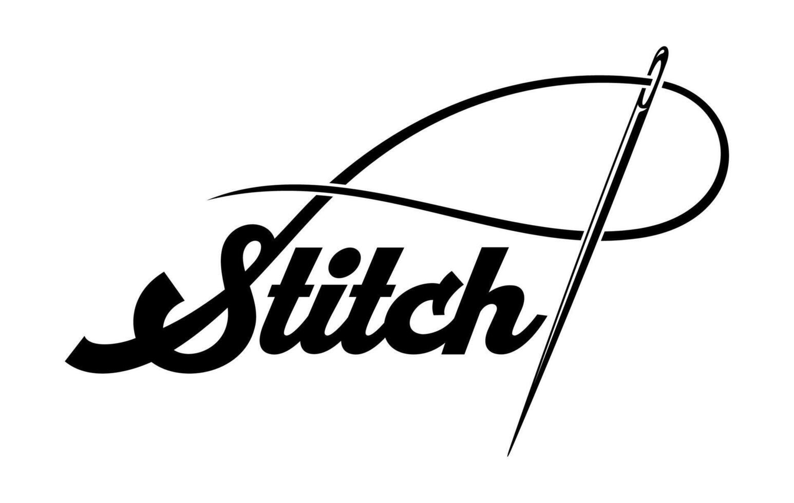 Tailor shop stitch icon with thread in needle vector