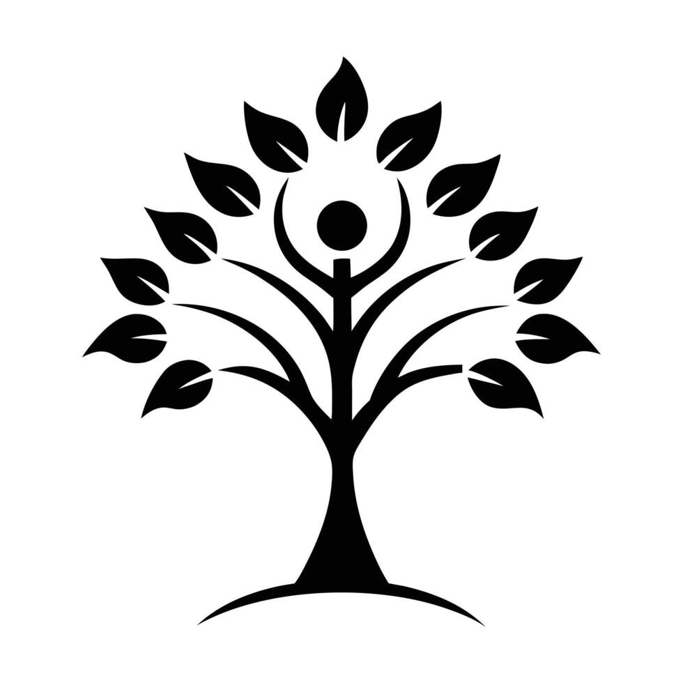 People Tree Logo and Wellness Icon Set Health, Fitness, and Nature Design . vector