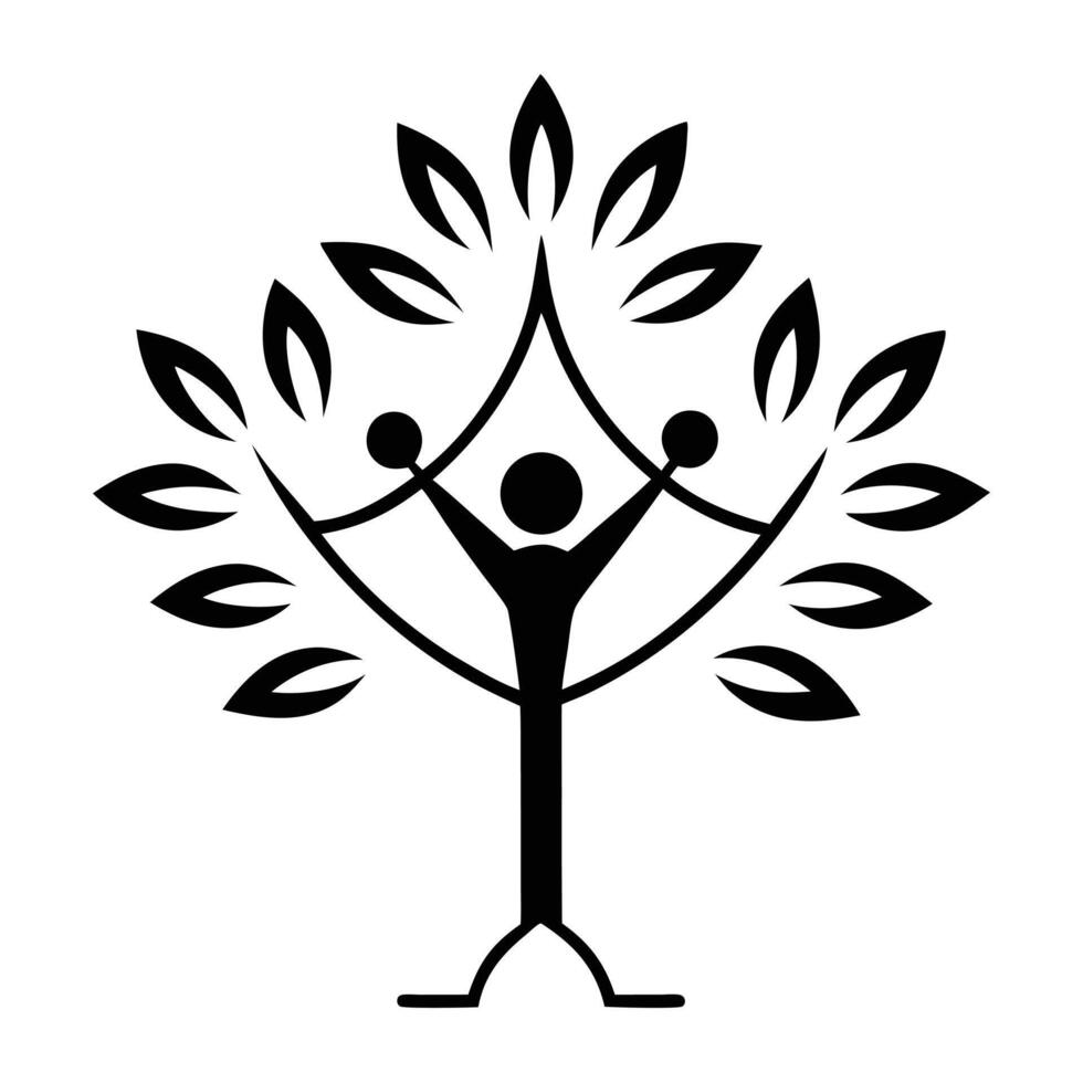 People Tree Logo and Wellness Icon Set Nature Design vector