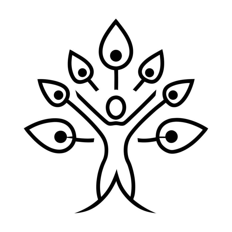 People Tree Logo and Wellness Icon Set Fitness, and Nature Design Vectors