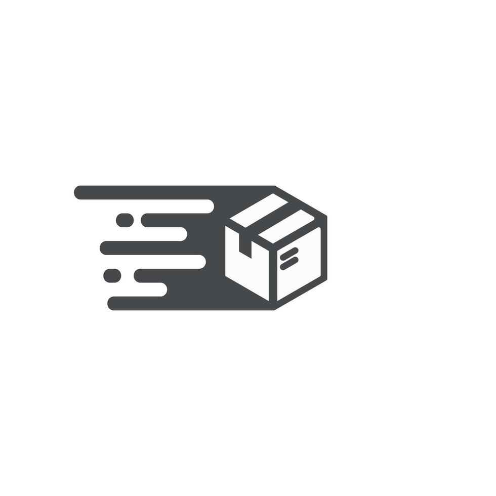 illustration of fast delivery parcel box design icon. vector