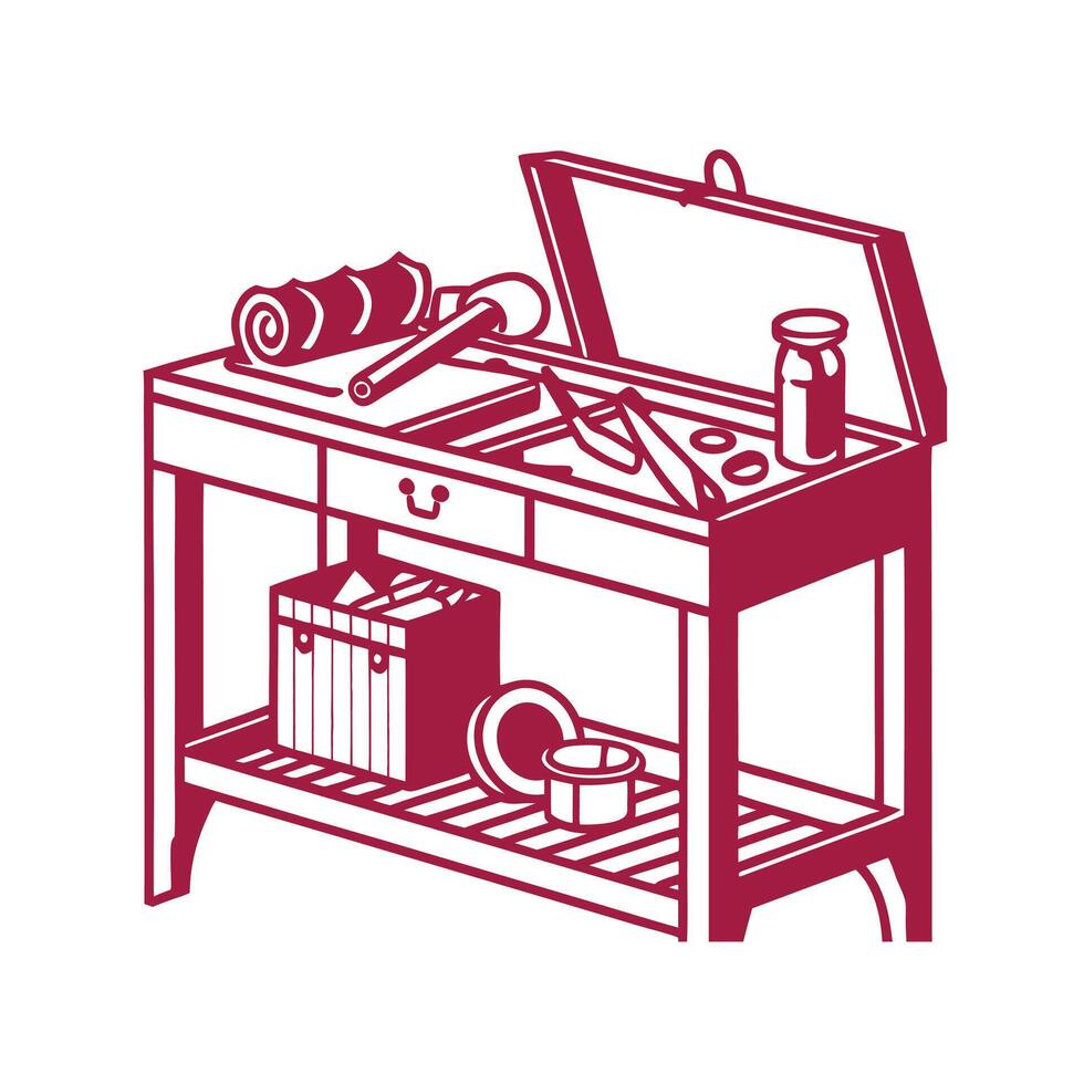 Garage instruments, tools for carpentry works vector