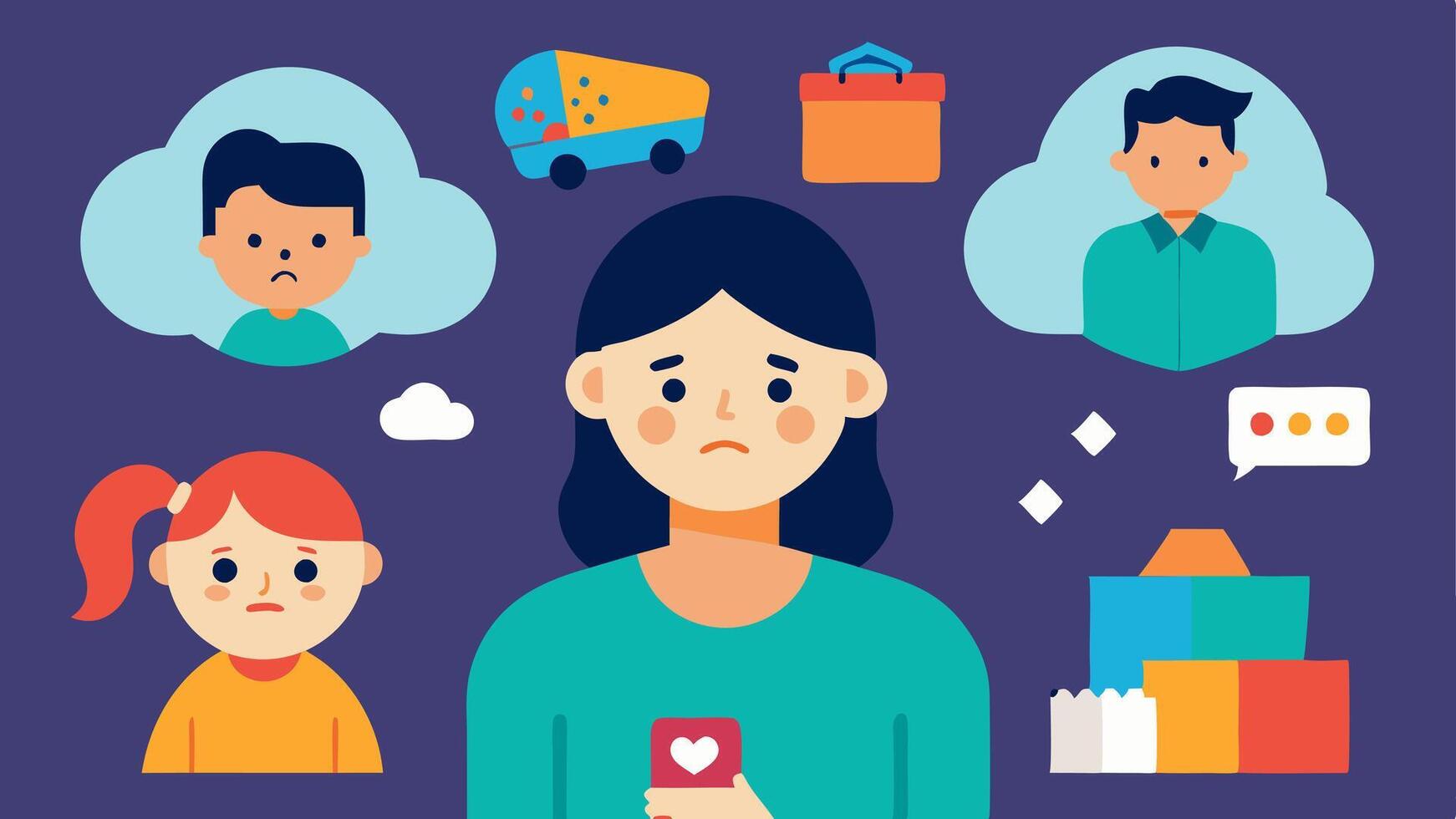 These s communicate the emotional and logistical challenges parents face while searching for affordable childcare solutions.. vector