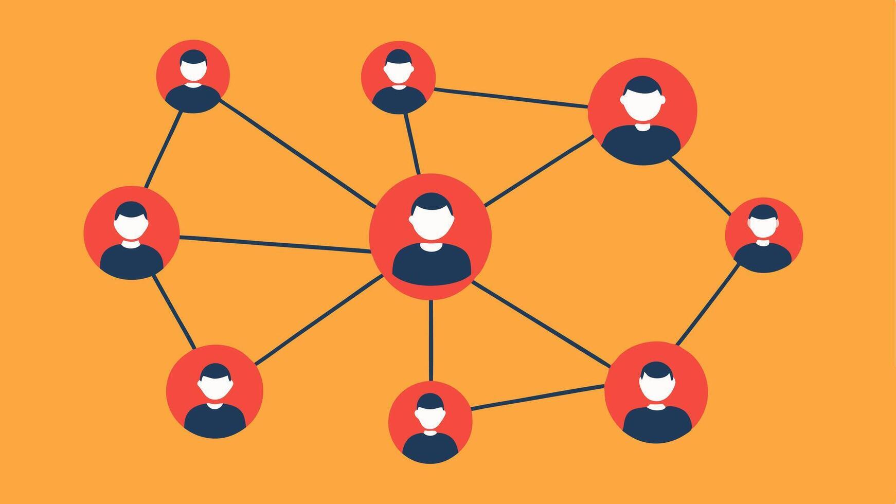 Disconnected Network A web of lines connecting various circles representing people with some lines fading away to illustrate a loss of social connections.. vector