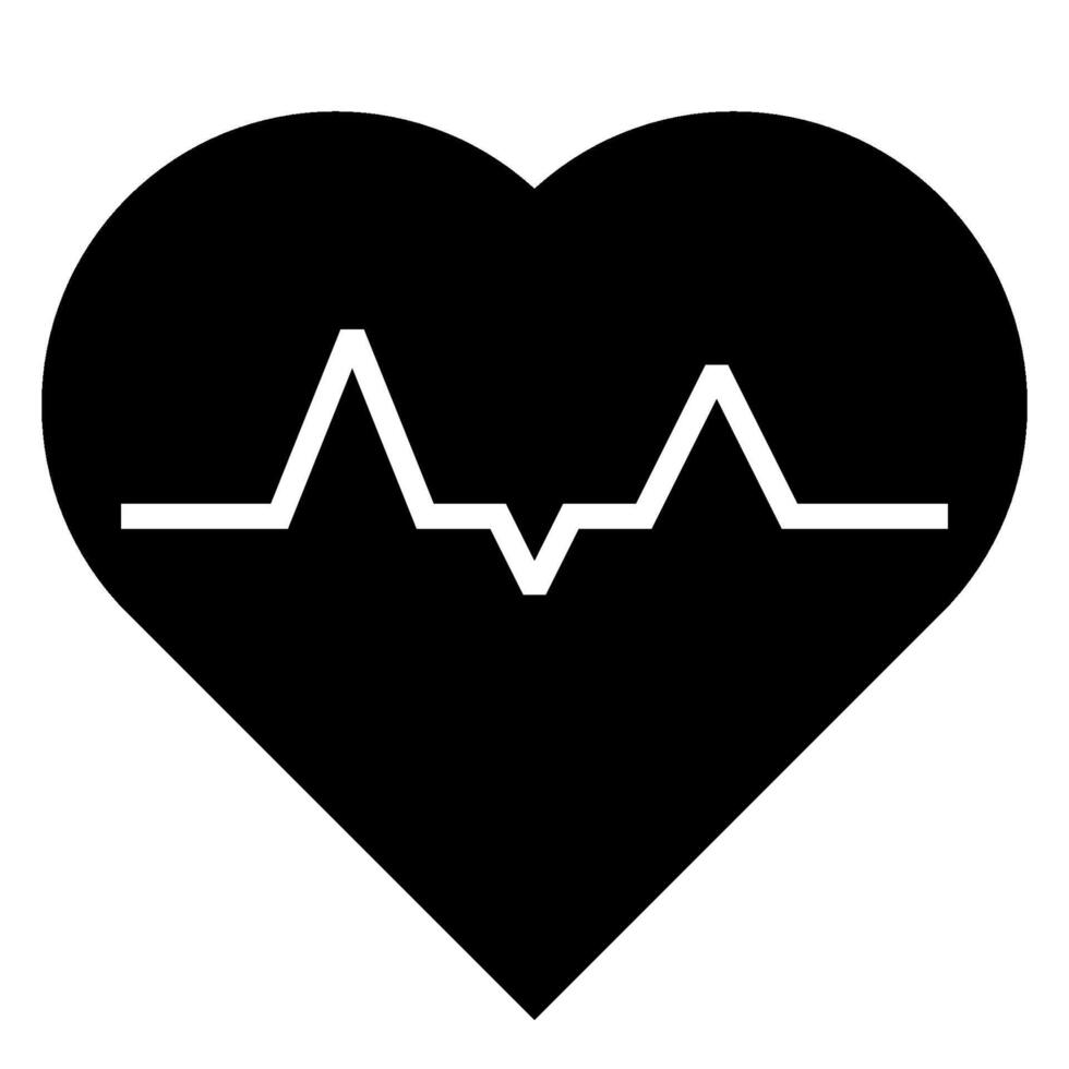 Heart Icon with Heartbeat solid style vector