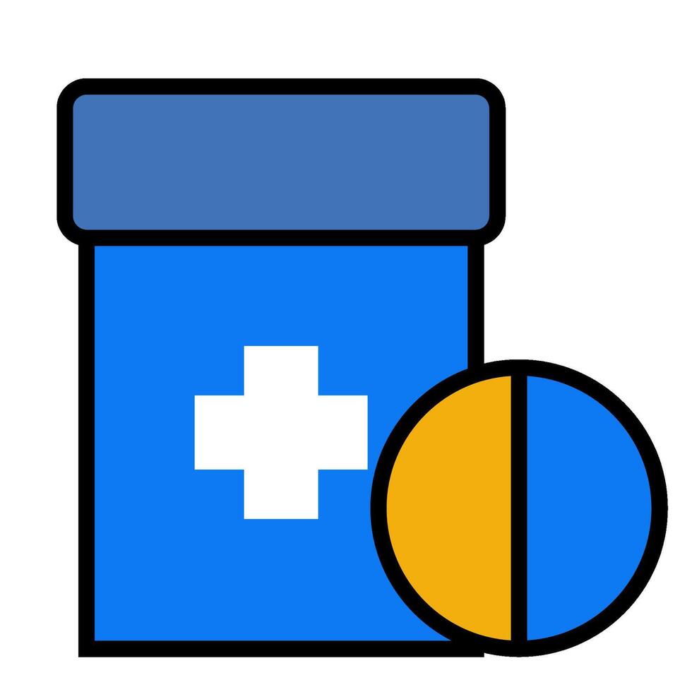 Medicine Bottle and Pill Icon vector