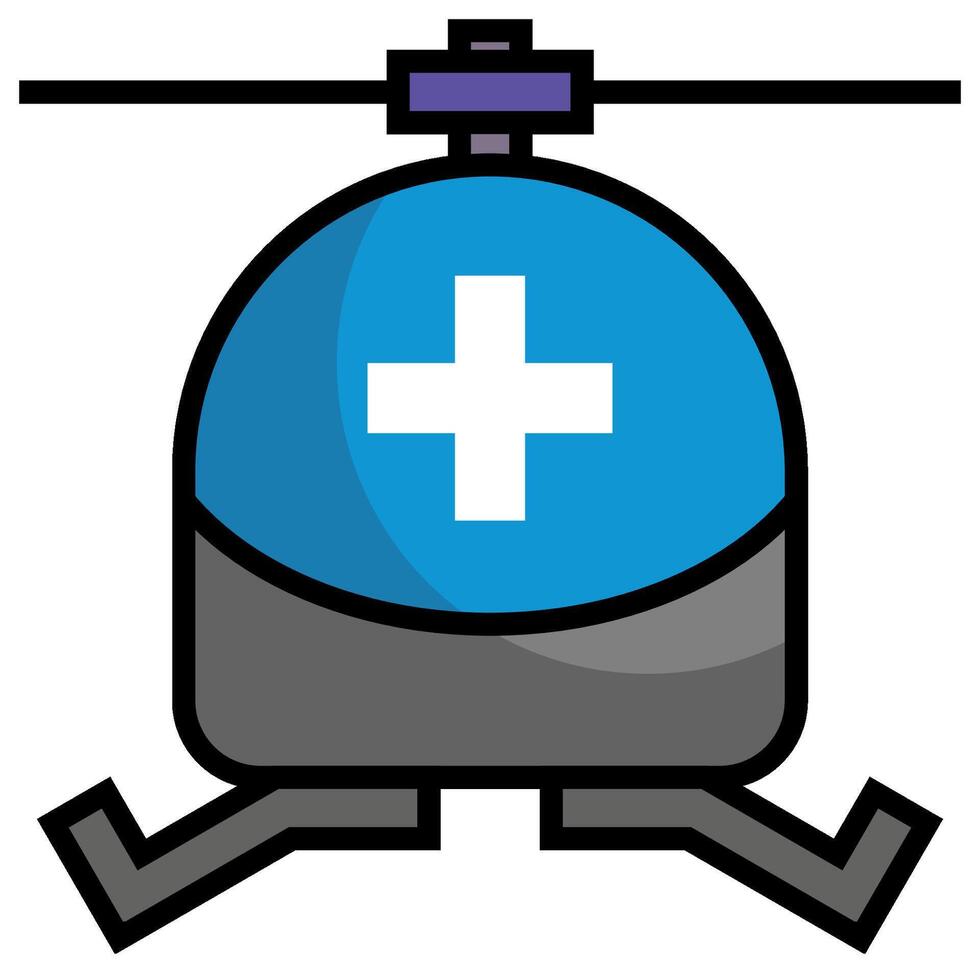 Air ambulance filled outline icon vector