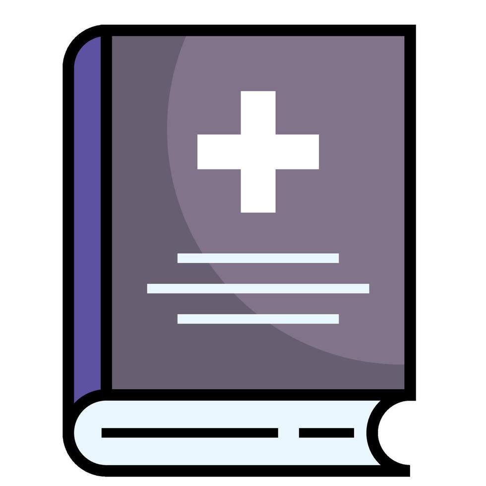 Medical book filled outline icon vector