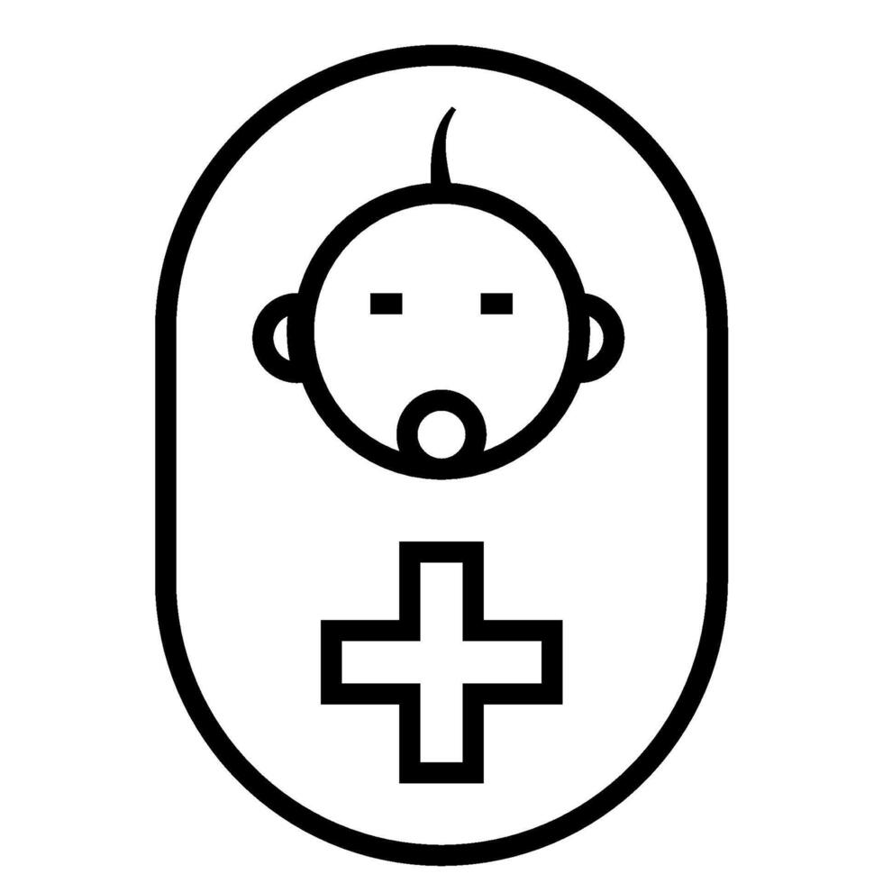 pediatric emergency outline icon vector