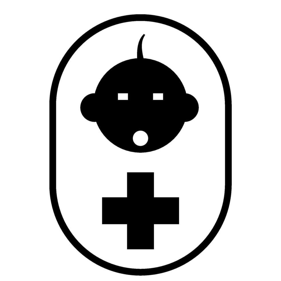 pediatric emergency semi glyph icon vector