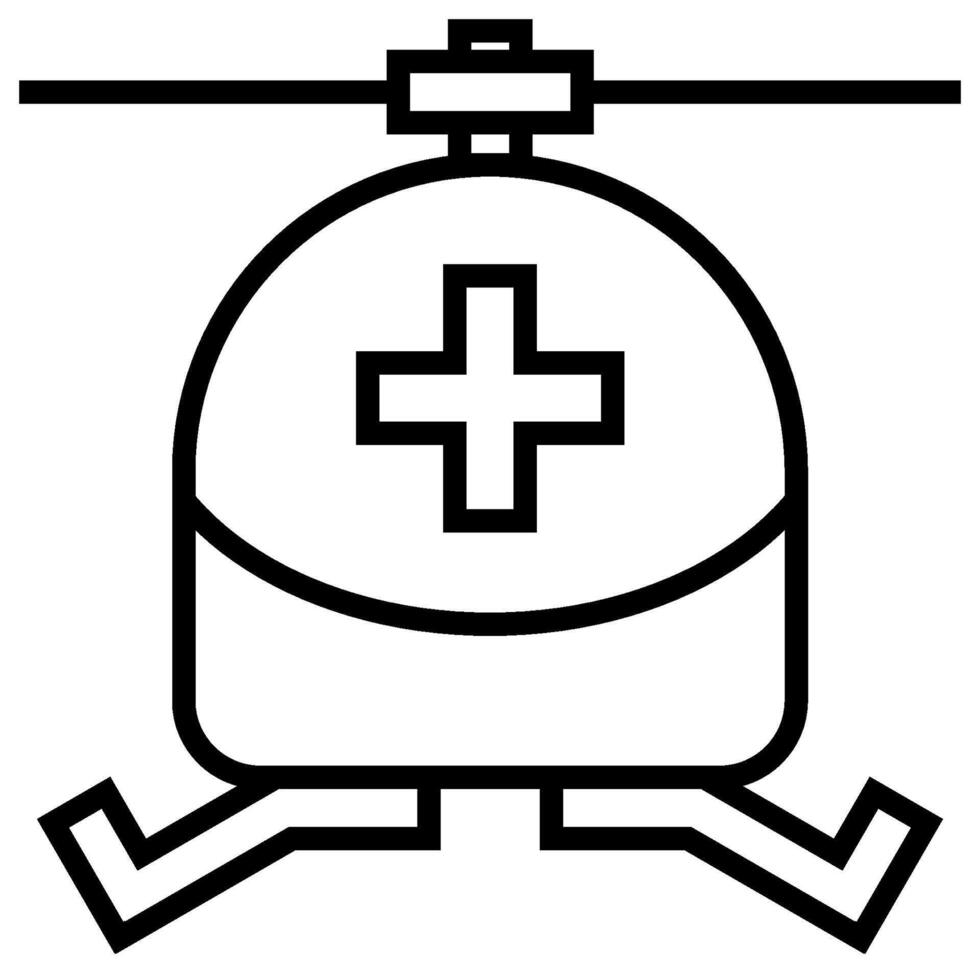 Air ambulance outline icon vector