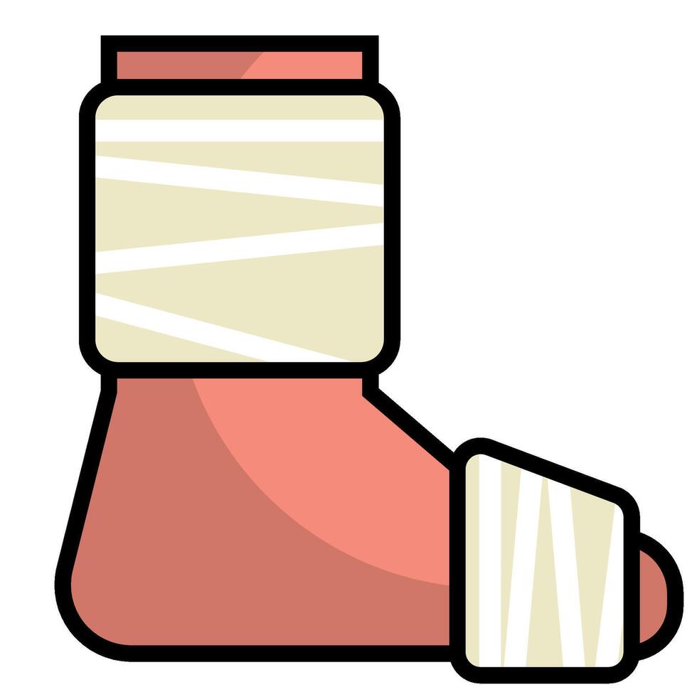 leg wrapped in bandage filled icon vector