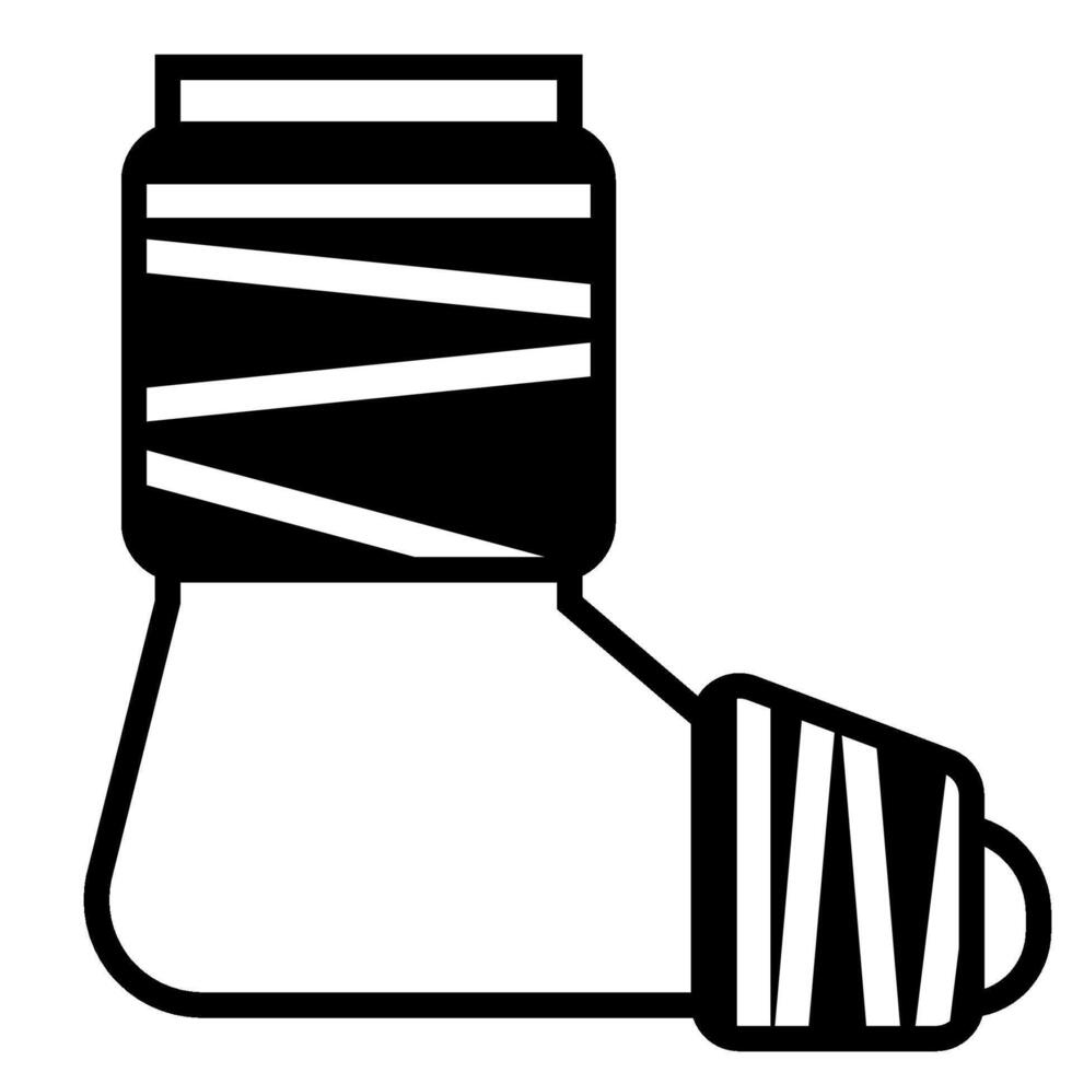 leg wrapped in bandage semi glyph icon vector