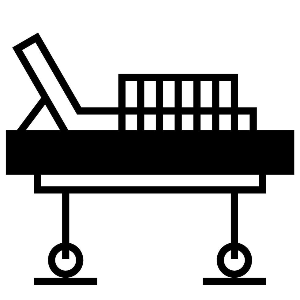 Hospital bed solid icon vector