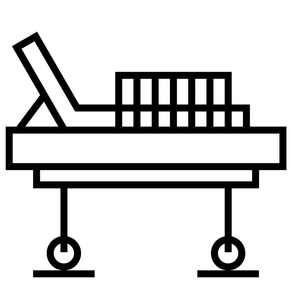 Hospital bed outline icon vector