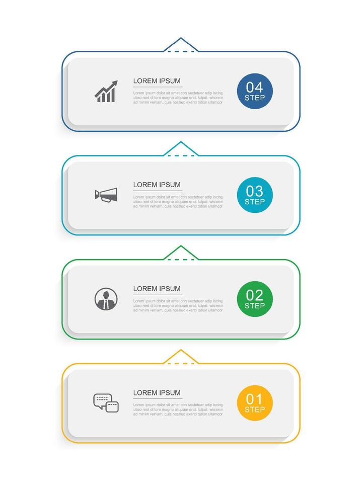 4 data infographic rectangle tab index template. Business abstract background. vector