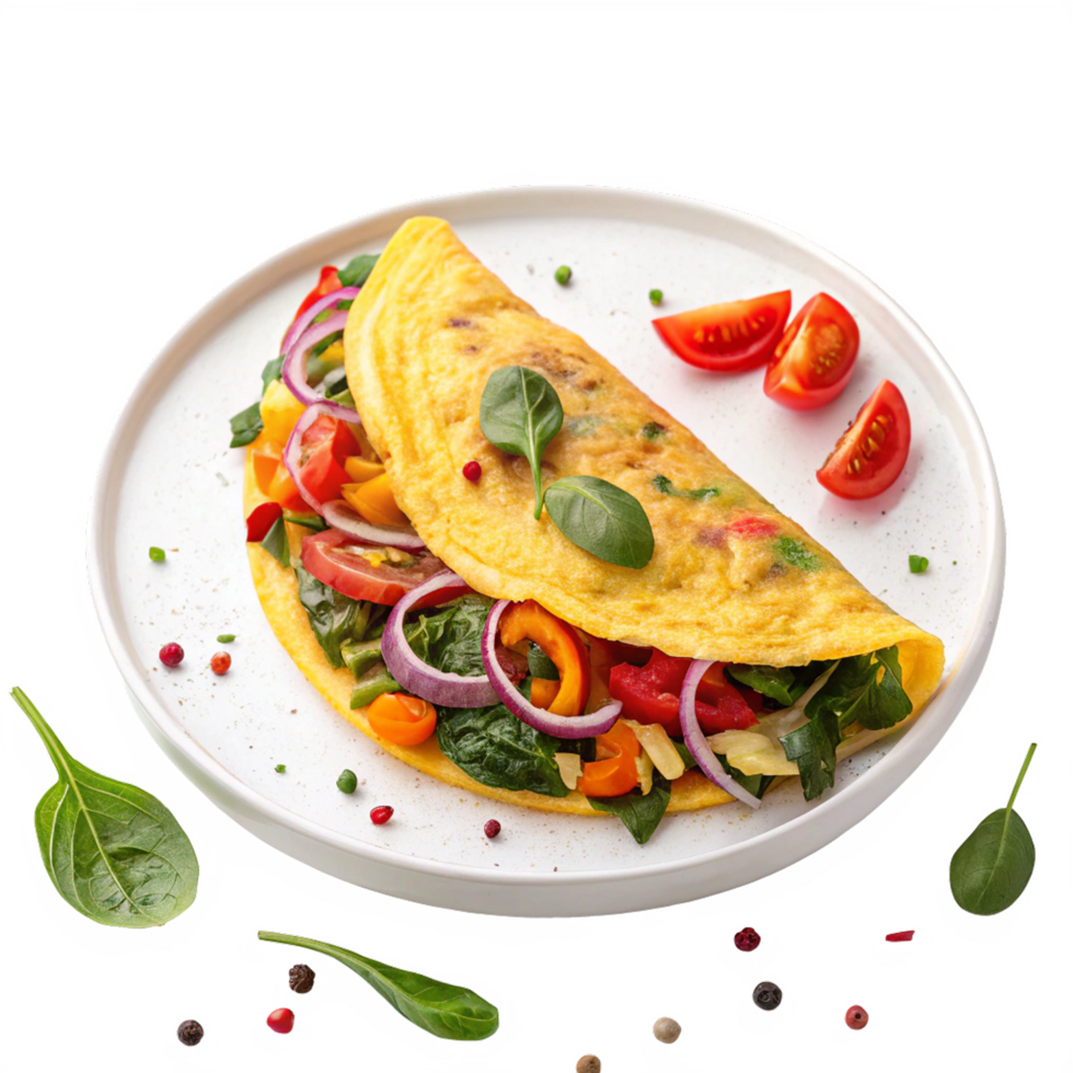 Savory vegetable omelete png