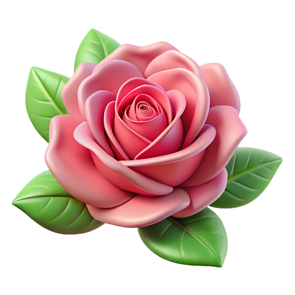 3d render stunning pink rose png