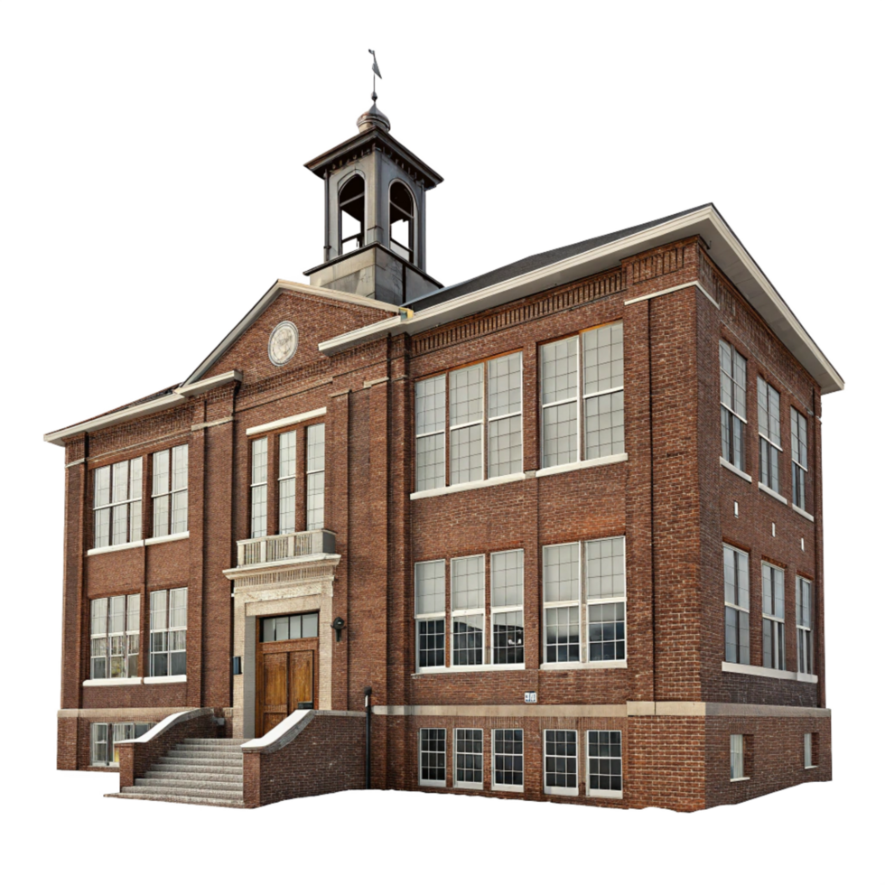 School isolated on transparent background png