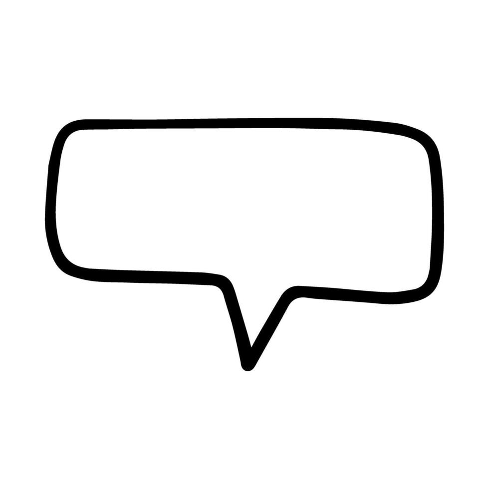 Hand drawn speech bubble icon. illustration isolated on white background. vector