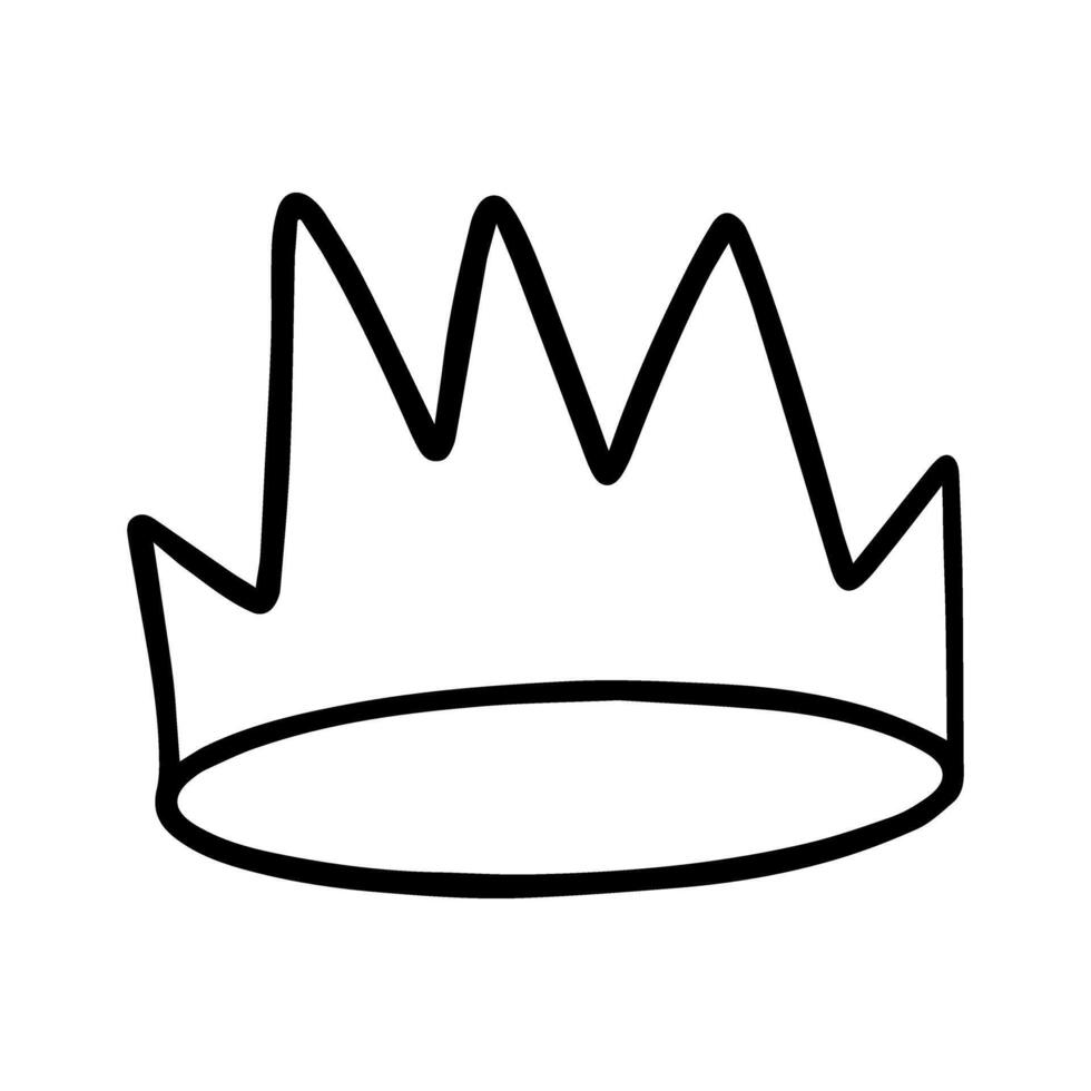 crown icon over white background, line style, ilustration vector
