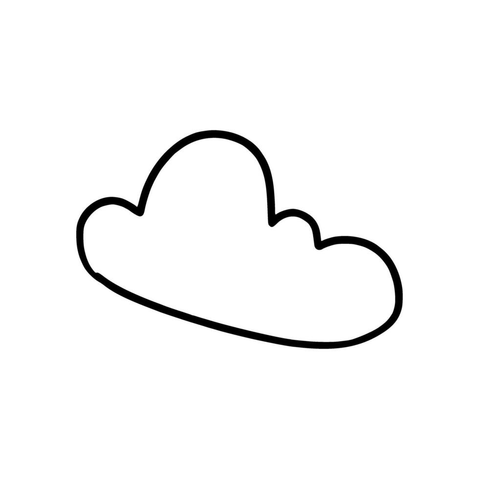 Cloud icon over white background, line style, ilustration vector