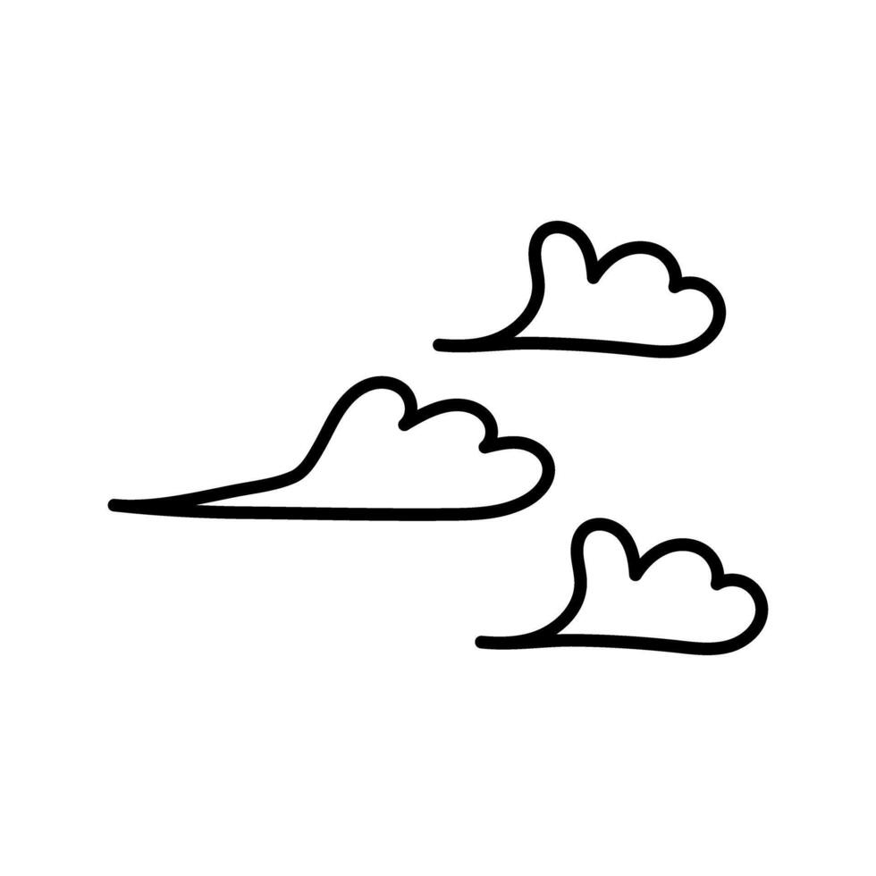 Clouds hand drawn doodle icon. illustration isolated on white background. vector