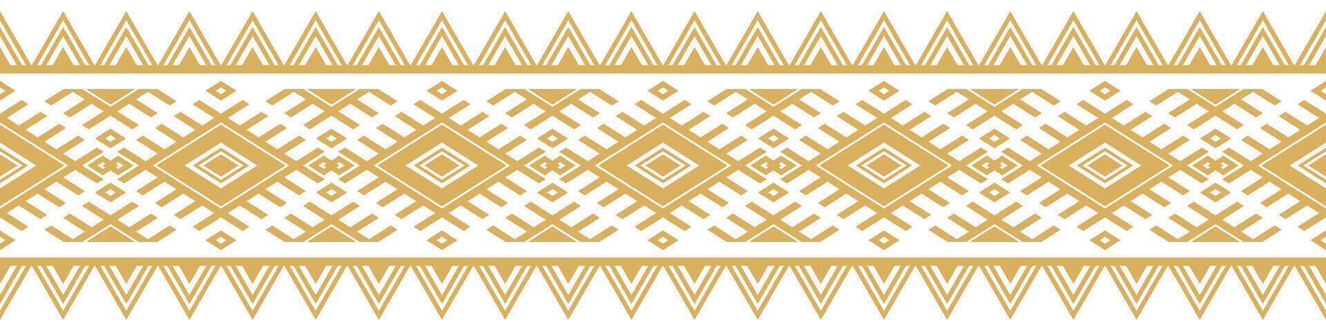 Retro Aztec Stripe Border with Geometric Tribal Ethnic Design Style. vector