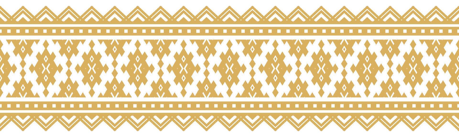 Ethnic Tribal Pattern with Aztec Geometric Navajo Border in Mexican Style. vector