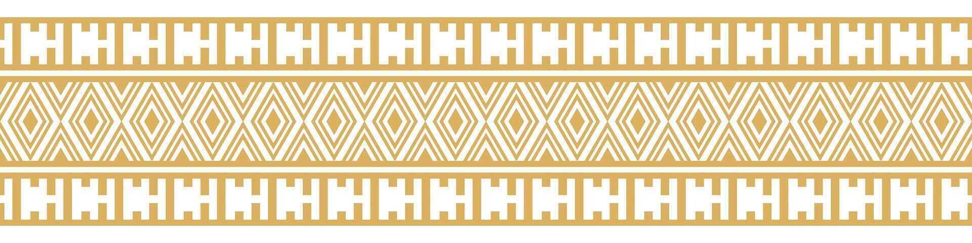 Classic Border Design with Tribal Aztec Stripe in Ethnic Geometric Style. vector