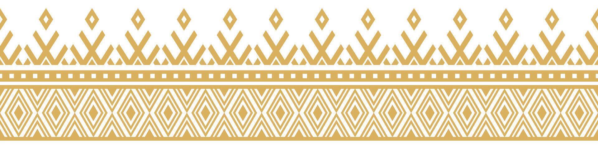 Aztec Ethnic Design with Retro Stripe and Geometric Tribal Border. vector